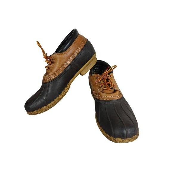 Vintage LL Bean Maine Bean Boots Gumshoes Mens Size 11 Brown Low Duck Boots - Picture 1 of 12